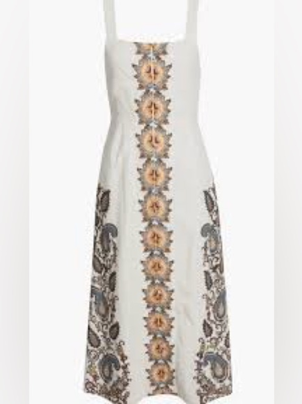 NWT Cleobella Jolene Placement Print Midi Sundress Linen MSRP $298 Medium - Picture 2 of 7